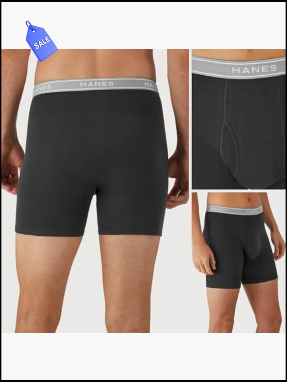 Men's Boxer Briefs 6-Pack Cotton Moisture Wicking No Ride Up